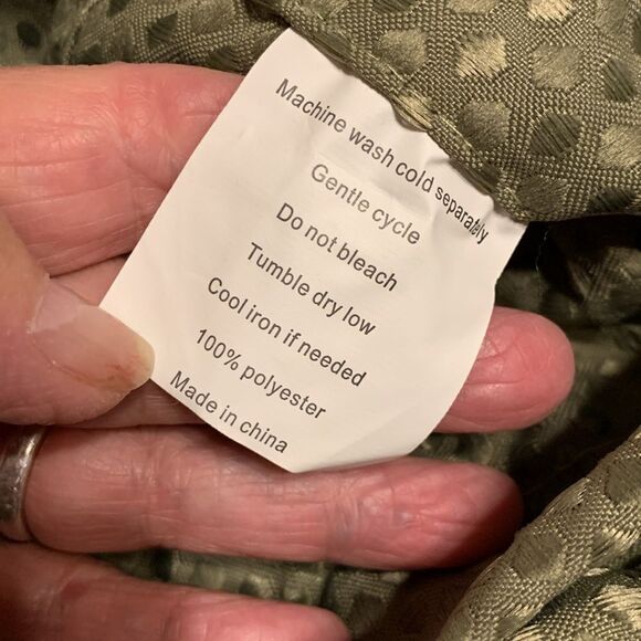 40" x 60"  four panels (two pair) olive green curtains. - Picture 4 of 4